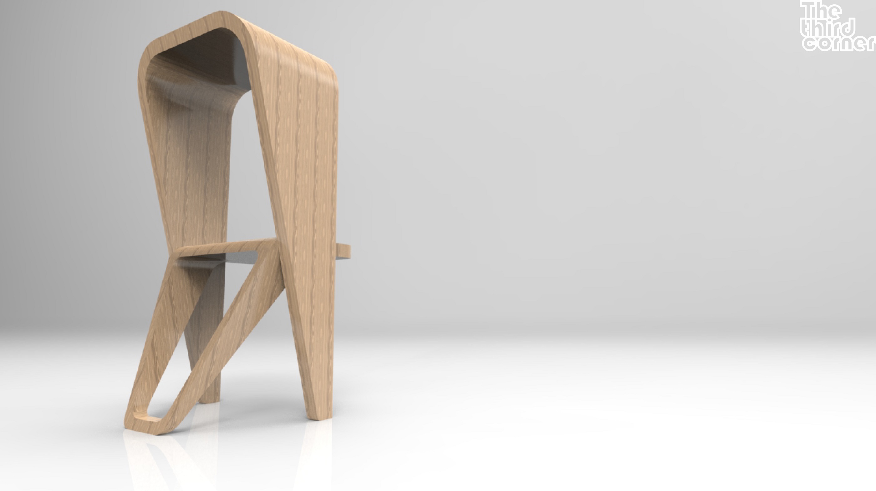 「第三個角落The third corner」作品發想源自於書架頂端的書怎麼取？又想結合舒適的椅子，因此設計出這張實用又富設計感的椅子